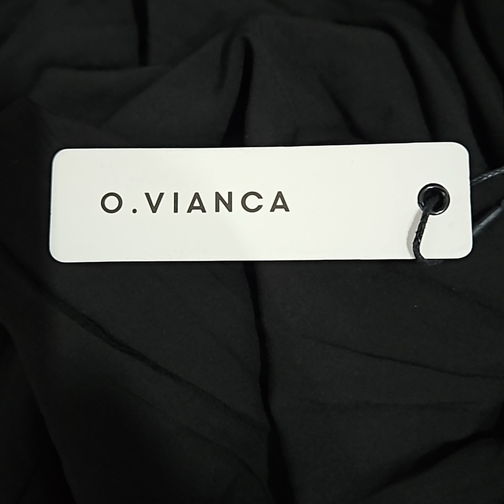 O. Vianca Women's Black A-Line Sequined Chriss-Crossed Back Mini Dress Size L. - Picture 7 of 12